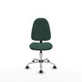 Silla de oficina Algarra con mecanismo Contacto permanente básico tapizada con Tela color Verde botella. Equipada con Base cromada, Sin brazos y Ruedas de parqué