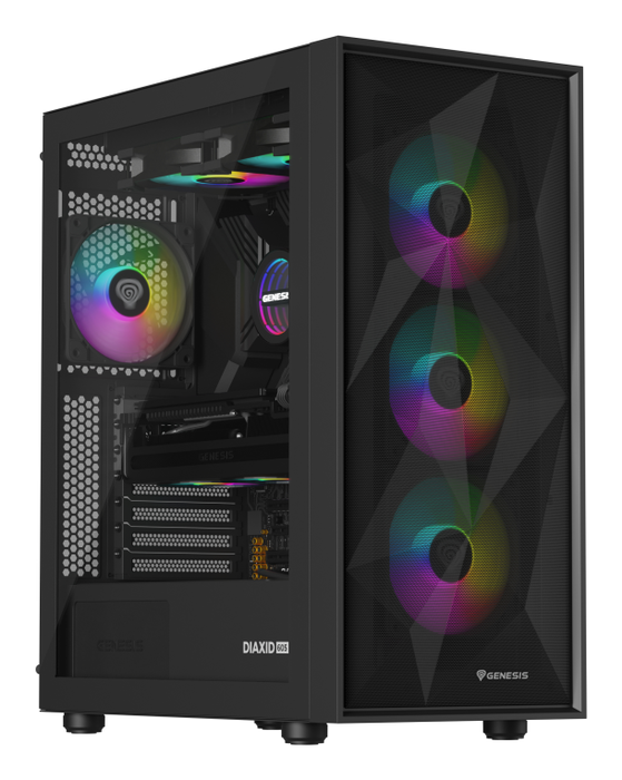 GENESIS NLG-2319 Kit de refrigeración líquida para Ordenador Negro con 2 Ventiladores e Iluminación LED