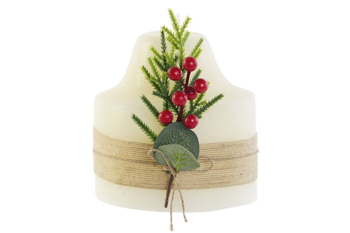 DKD Home Decor Vela Led Navidad Alpina Blanca 15 x 15 x 15 cm