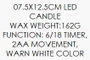 DKD Home Decor Vela LED de Cera Parafina Blanca 15x15x15 cm