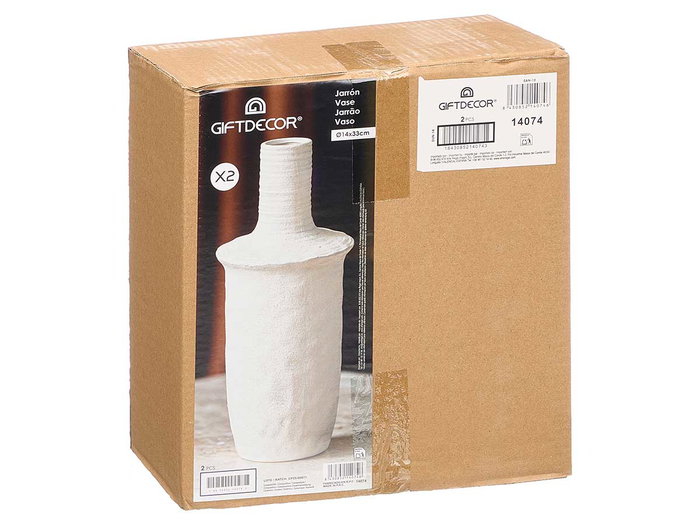 GIFTDECOR Jarrón Sahara Boca Estrecha Blanco Mediano GIFTDECOR Jarrón Sahara Boca Estrecha Blanco Mediano