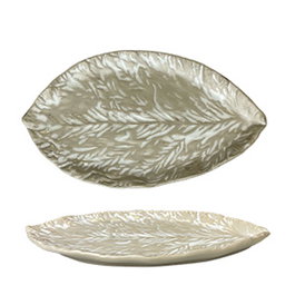 SUMMA Daterra Fuente de Gres, Acabado Hoja Tabaco, 26 x 15 x 1.8 cm (Set de 2)