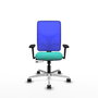 PIQUERAS Y CRESPO Silla de oficina Motilla con mecanismo Sincro/Traslack, Turquesa y Azul