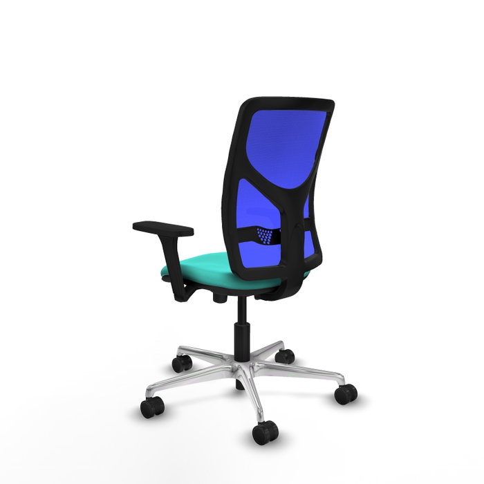 PIQUERAS Y CRESPO Silla de oficina Motilla con mecanismo Sincro/Traslack, Turquesa y Azul