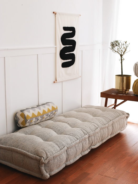 Atelier Del Sofa Cojín Boho Dokuma Gris Tela Teddy 180x22x68 cm