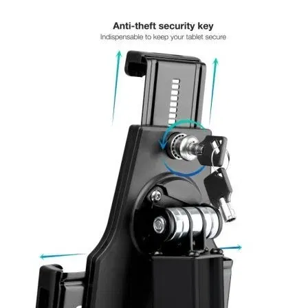 Tooq Soporte Sobremesa Profesional TQTDS0811 Tablet Antirrobo Ajustable para Comercios 7.9-10.5 Pulgadas Aluminio Negro