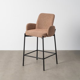 Taburete Jaspeado Rosa Tejido-Metal 48,50 X 48,50 X 95 cm (Set de 2)