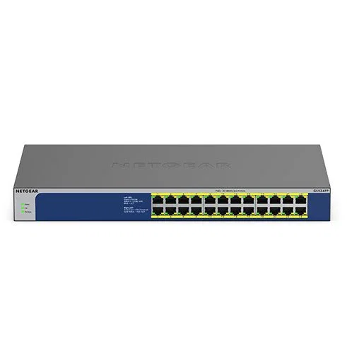 NETGEAR GS524PP Switch No administrado 24 Puertos Gigabit Ethernet (10/100/1000) con PoE+ (PoE Plus) 300W, Montaje en Rack, Gris