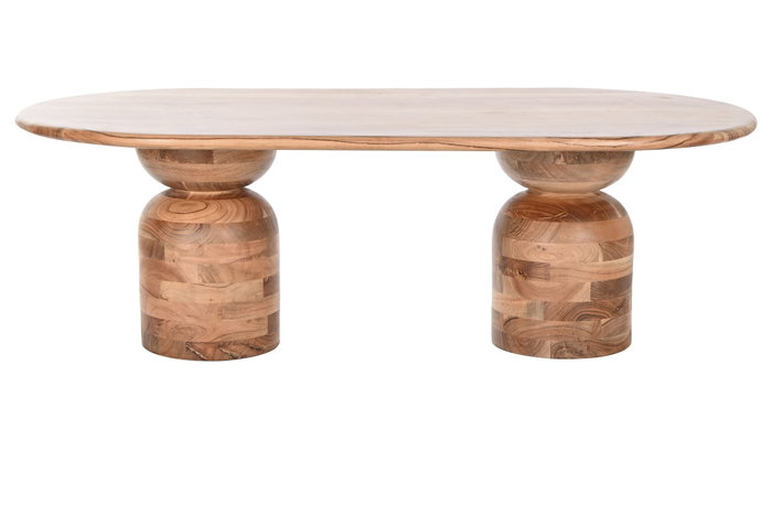 DKD Home Decor Mesa de Centro de Acacia Marrón y Natural 135x75x45 cm
