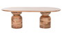DKD Home Decor Mesa de Centro de Acacia Marrón y Natural 135x75x45 cm