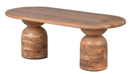 DKD Home Decor Mesa Centro Moderno Acacia Marron Natural 135 x 75 x 45 cm