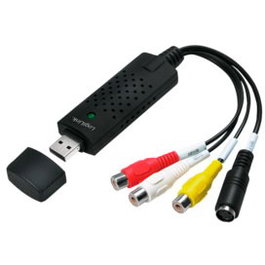 LogiLink Adaptador de captura de audio y vídeo USB 2.0 con 3xCinch y miniDIN5 ST-BU Negro