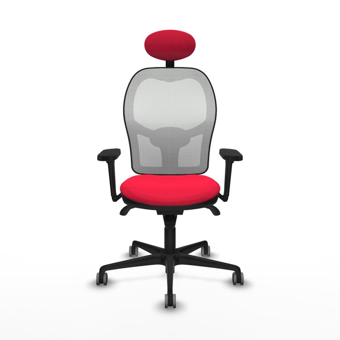 PIQUERAS Y CRESPO Silla de oficina Jorquera con mecanismo Sincro, Tela Roja y Malla Blanca PIQUERAS Y CRESPO Silla de oficina Jorquera con mecanismo Sincro, Tela Roja y Malla Blanca