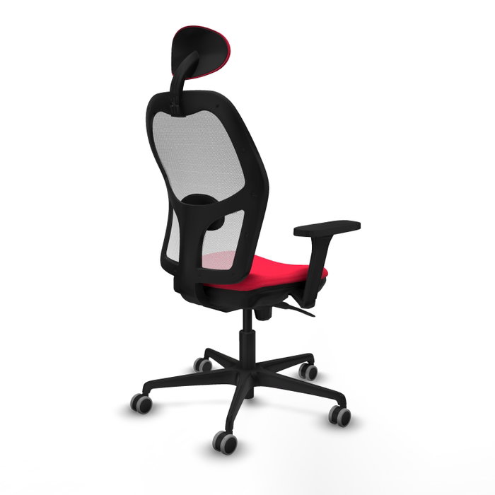 PIQUERAS Y CRESPO Silla de oficina Jorquera con mecanismo Sincro, Tela Roja y Malla Blanca PIQUERAS Y CRESPO Silla de oficina Jorquera con mecanismo Sincro, Tela Roja y Malla Blanca