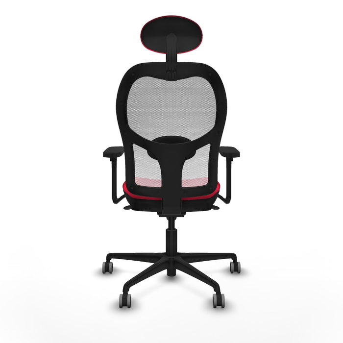 PIQUERAS Y CRESPO Silla de oficina Jorquera con mecanismo Sincro, Tela Roja y Malla Blanca PIQUERAS Y CRESPO Silla de oficina Jorquera con mecanismo Sincro, Tela Roja y Malla Blanca