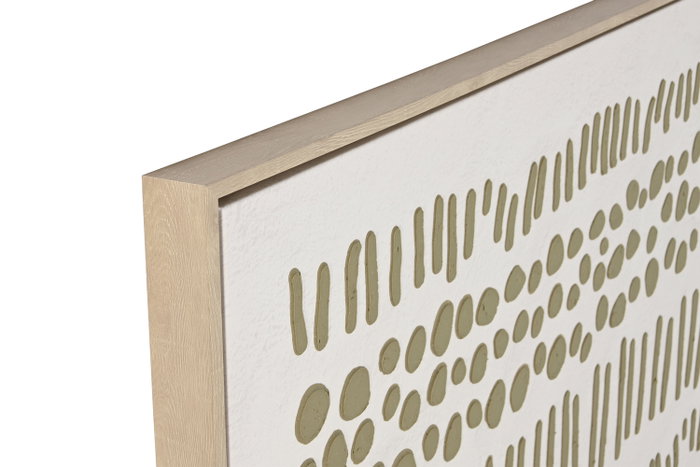 DKD Home Decor Set de 2 Cuadros sobre Lienzo Pintados a Mano (Blanco y Beige)
