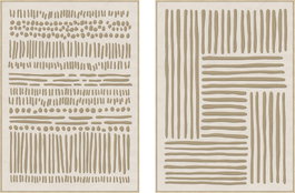 DKD Home Decor Set de 2 Cuadros sobre Lienzo Pintados a Mano (Blanco y Beige)