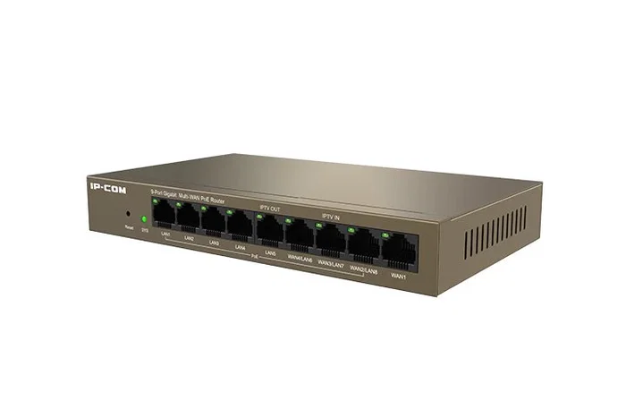 IP-COM Router Cloud M20-8G-PoE con 8 Puertos Gigabit PoE + 1 WAN, 9 Puertos Total, 1000 Mbps, Gris