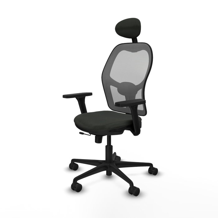 PIQUERAS Y CRESPO Silla de oficina Jorquera con mecanismo Sincro/Traslack, Negro y Gris