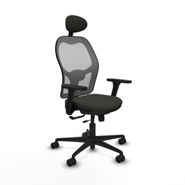 PIQUERAS Y CRESPO Silla de oficina Jorquera con mecanismo Sincro/Traslack, Negro y Gris