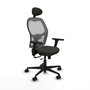 PIQUERAS Y CRESPO Silla de oficina Jorquera con mecanismo Sincro/Traslack, Negro y Gris