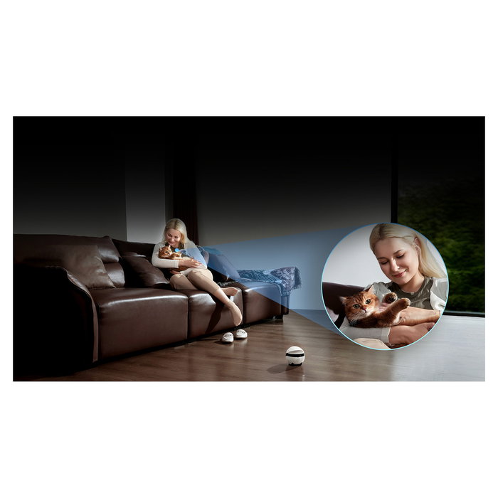 Enabot EBO Air 2 Plus Robot Mascota con Camara 3K, Vision Nocturna, WiFi 5 GHz, 137 Grados, 5000 mAh, Blanco/Negro - EBO Air2 Plus