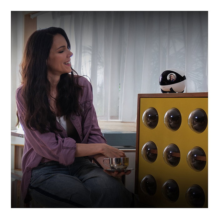 Enabot EBO Air 2 Plus Robot Mascota con Camara 3K, Vision Nocturna, WiFi 5 GHz, 137 Grados, 5000 mAh, Blanco/Negro - EBO Air2 Plus