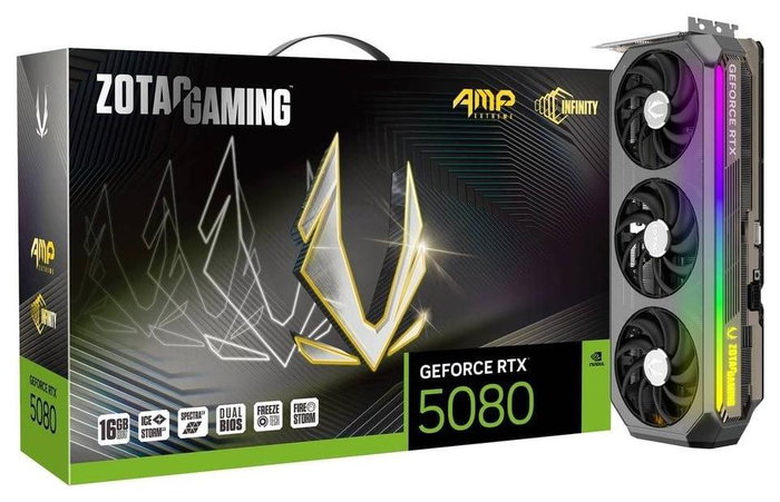 Zotac GAMING GeForce RTX 5080 AMP Extreme INFINITY 16 GB GDDR7 Zotac GAMING GeForce RTX 5080 AMP Extreme INFINITY 16 GB GDDR7