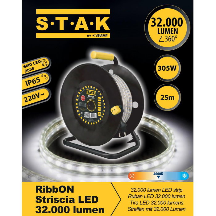 Stack Tira de LED IP65 25 m 305 W 4000 K Luz Día en Enrollador