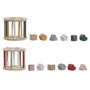 DKD Home Decor Set de 7 Bloques de Madera Multicolor (Surtido de 2) de 13x13x11 cm