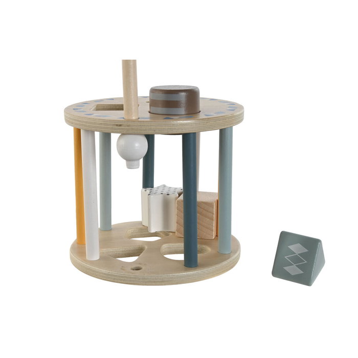 DKD Home Decor Set de 7 Bloques de Madera Multicolor (Surtido de 2) de 13x13x11 cm