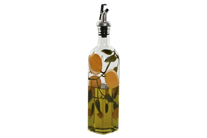DKD Home Decor Aceitera y Vinagrera de Cristal Limones 500ml DKD Home Decor Aceitera y Vinagrera de Cristal Limones 500ml