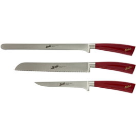 Berkel Elegance Red Ham-Set 3-tlg. Juego de cuchillos de acero inoxidable, 3 piezas, 26 cm