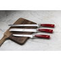 Berkel Elegance Red Ham-Set de 3 piezas con cuchillos de 26 cm, 22 cm y 16 cm Skew KEP3HS00SRRGB