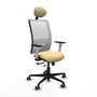 PIQUERAS Y CRESPO Silla de oficina Zulema con mecanismo Sincro/Traslack Crema y Blanco