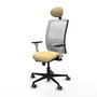 PIQUERAS Y CRESPO Silla de oficina Zulema con mecanismo Sincro/Traslack Crema y Blanco