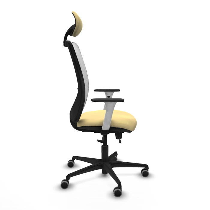 PIQUERAS Y CRESPO Silla de oficina Zulema con mecanismo Sincro/Traslack Crema y Blanco PIQUERAS Y CRESPO Silla de oficina Zulema con mecanismo Sincro/Traslack Crema y Blanco