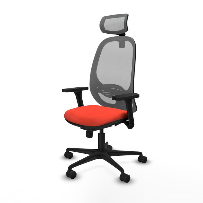 PIQUERAS Y CRESPO Silla de oficina Cilanco con mecanismo Sincro, Naranja oscuro y Gris