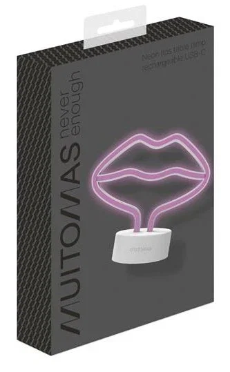 Muitomas Lámpara de Mesa Neon Lips USB Tipo C Blanco