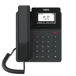 Fanvil V50G Teléfono SIP IP 2 Líneas con Pantalla Táctil de 2.3", Doble Puerto GbE, Alimentación PoE, Color Negro