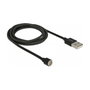 DeLOCK 85724 Cable magnético de datos y carga USB 2.0, 1,1 m, Negro