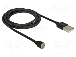 DeLOCK 85724 Cable magnético de datos y carga USB 2.0, 1,1 m, Negro