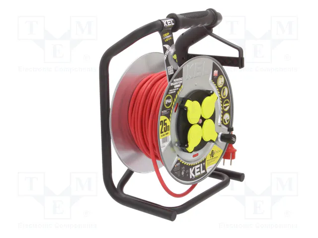 KEL Prolongador de alimentación H05RR-F 3G1,5mm2 25m Rojo
