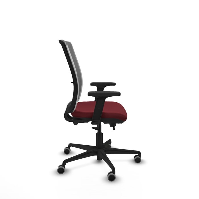 PIQUERAS Y CRESPO Silla de oficina Haches con mecanismo Sincro/Traslack, Granate y Gris
