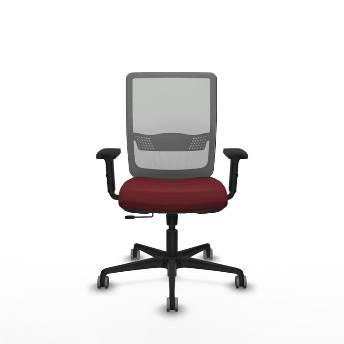 PIQUERAS Y CRESPO Silla de oficina Haches con mecanismo Sincro/Traslack, Granate y Gris
