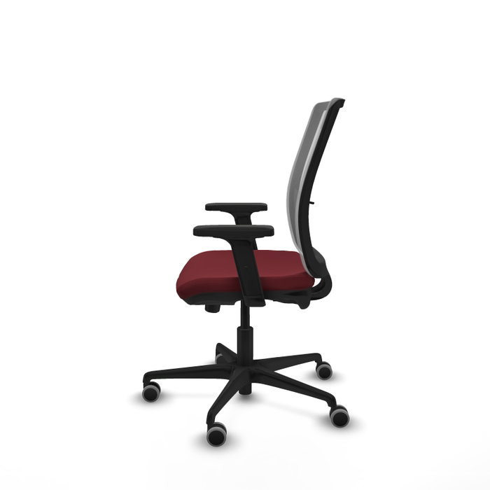 PIQUERAS Y CRESPO Silla de oficina Haches con mecanismo Sincro/Traslack, Granate y Gris