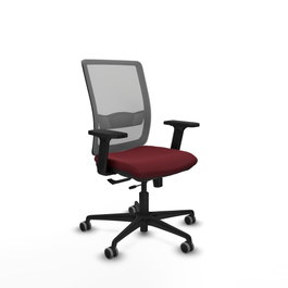 PIQUERAS Y CRESPO Silla de oficina Haches con mecanismo Sincro/Traslack, Granate y Gris