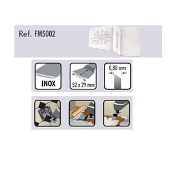 DUVER Rascador Oscilante Inoxidable 52x29 mm, Modelo Curvo FM5002