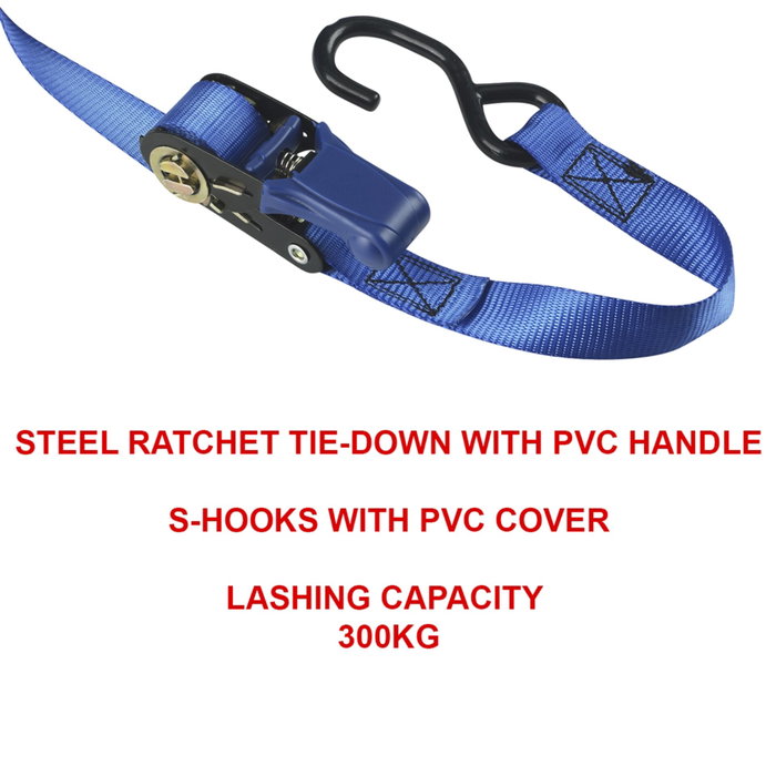 Master Lock 4 correas de trinquete con ganchos en S de 5m, azul Master Lock 4 correas de trinquete con ganchos en S de 5m, azul