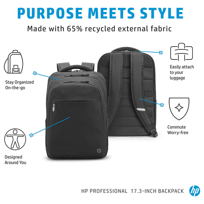HP Mochila Professional para portátil de 17,3 pulgadas - Negra HP Mochila Professional para portátil de 17,3 pulgadas - Negra